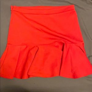 Red ruffle skirt